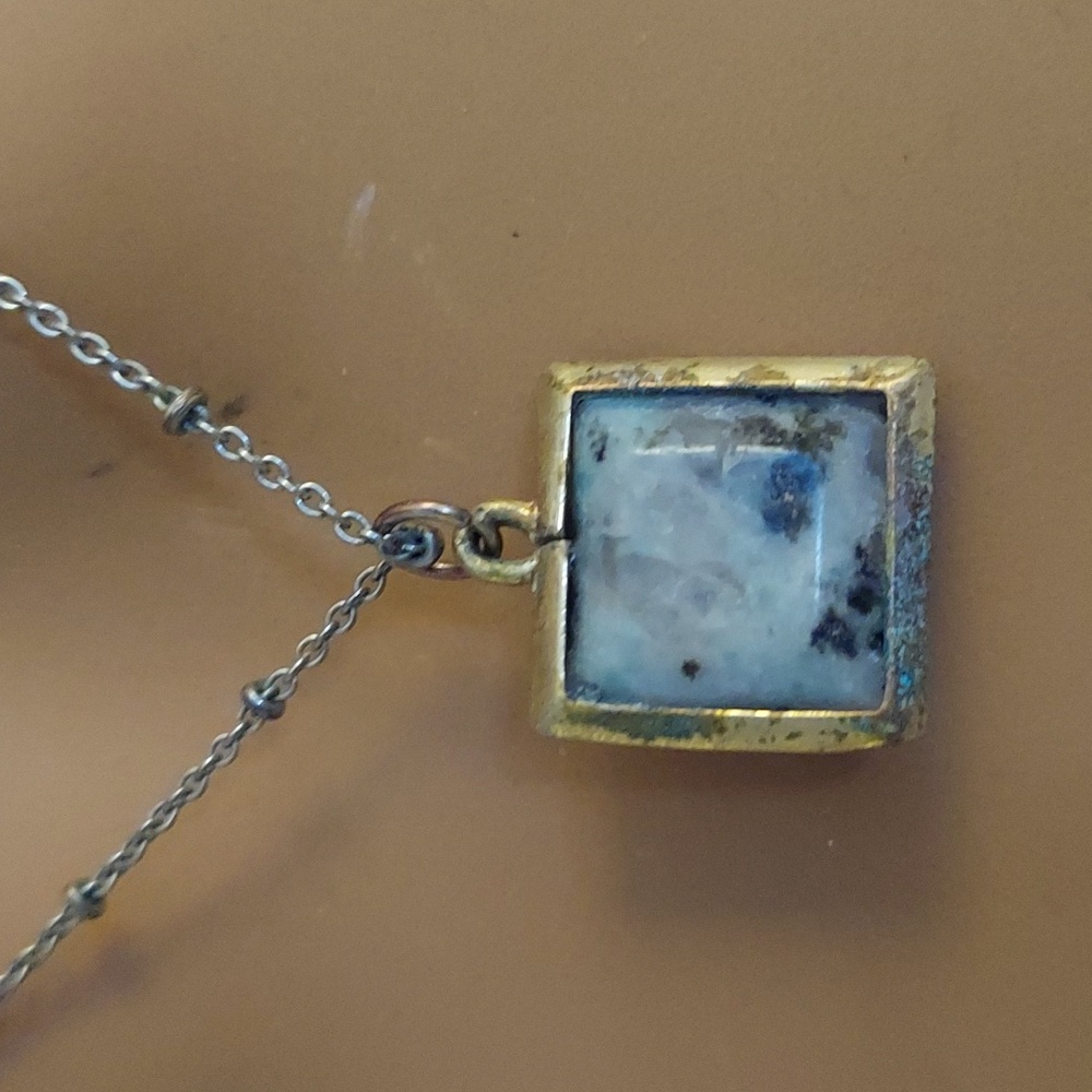 Vintage Canvas Sodalite Stone pendant necklace